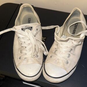 Converse Kids White Low-Top Canvas Sneakers - Lace-Up